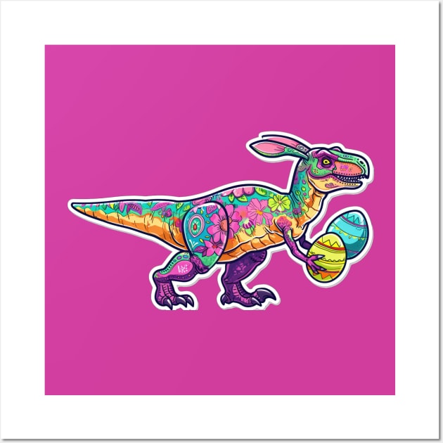 Easter Dino Bunny Wall Art by TooplesArt